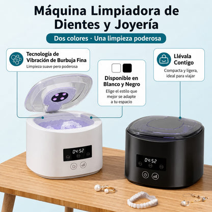 Limpiador Ultrasónico para Dentaduras, Retenedores y Joyas